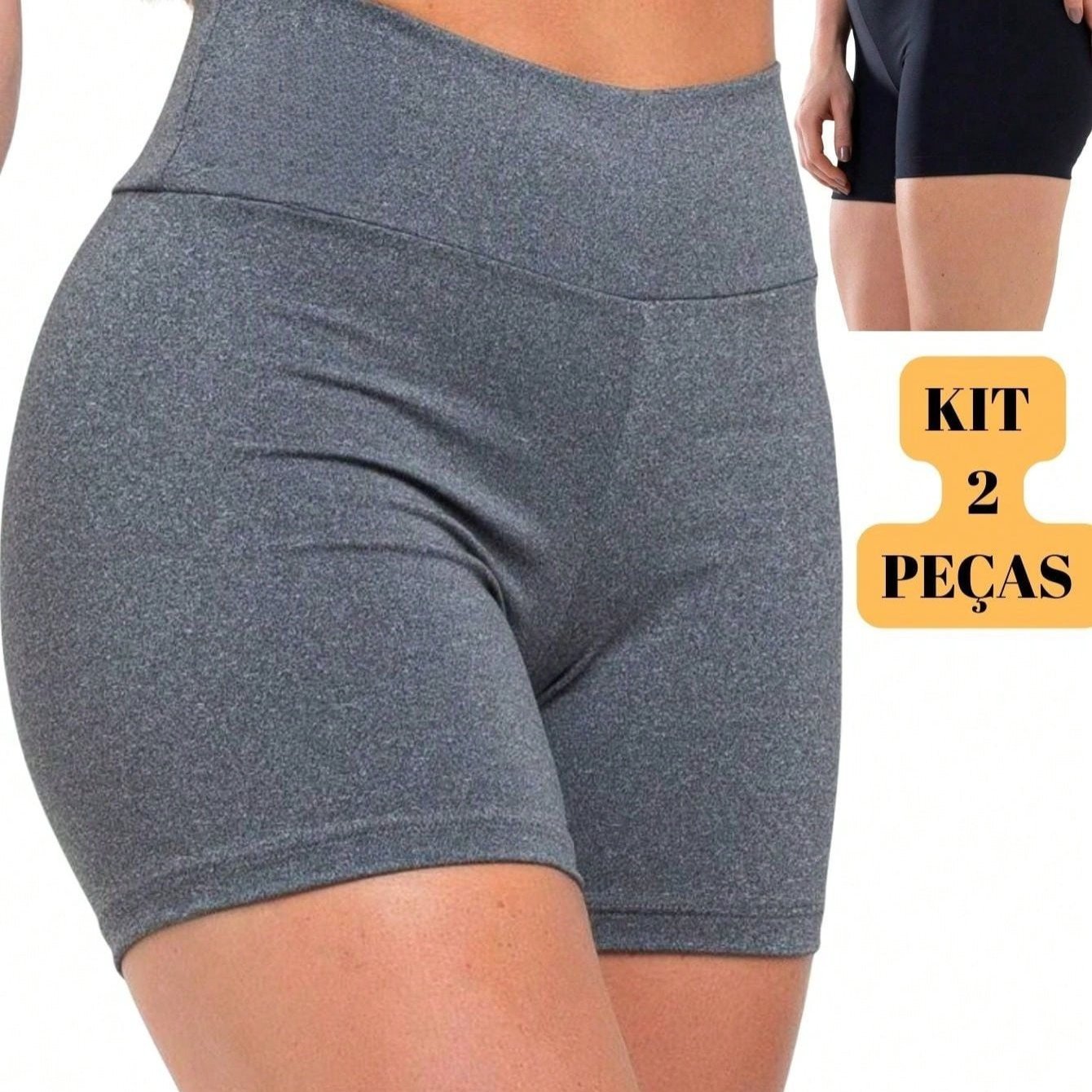 Conjunto com 2 shorts de cintura alta