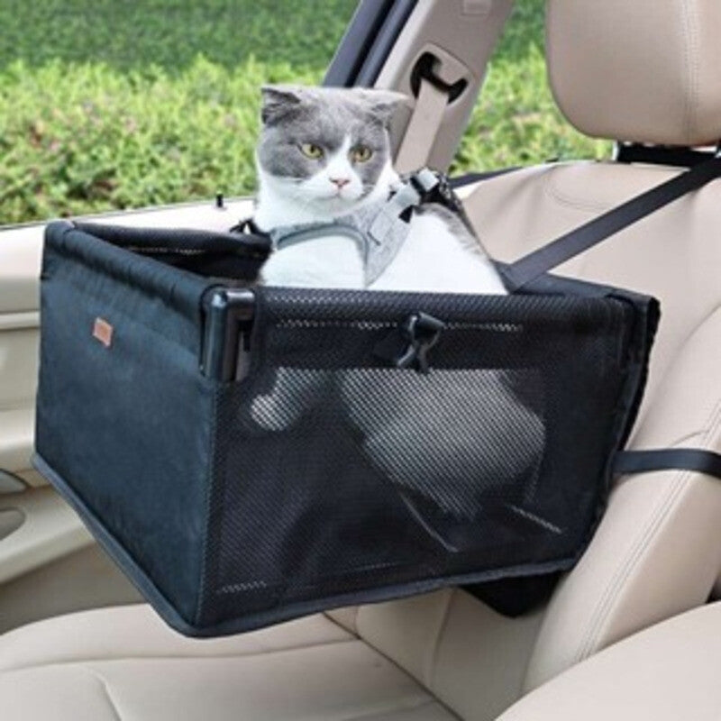 Bolsa portátil para cadeirinha de carro com janela de tela para cães pequenos, gatos e filhotes.