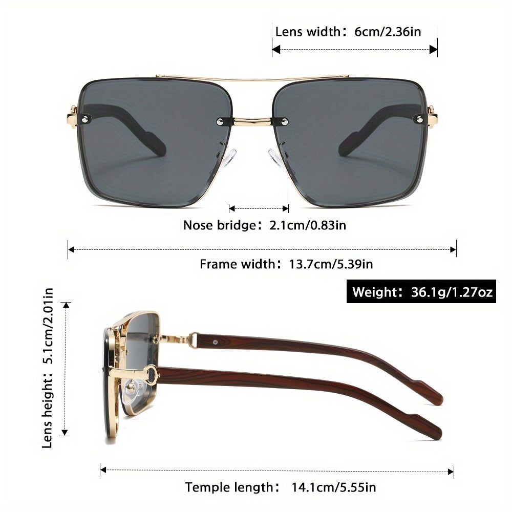 Óculos de metal para homens e mulheres com um estilo vintage atempora, com armação em policarbonato que imita a textura da madeira.