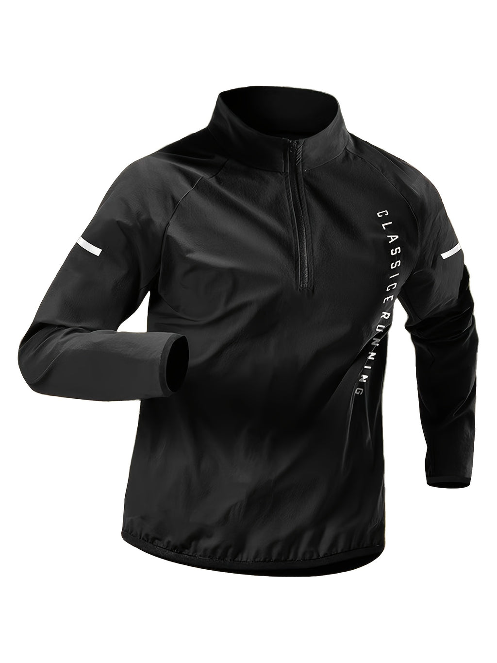 Camiseta Esportiva Masculina de Manga Comprida com Meio Zíper