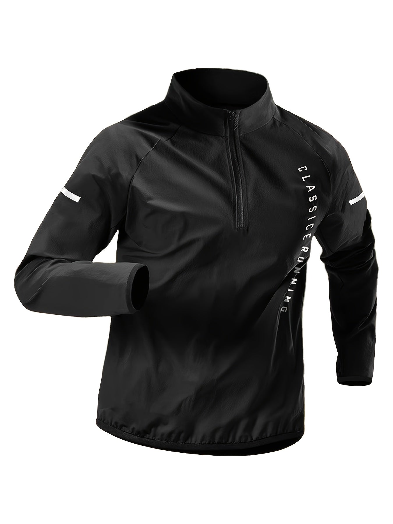 Camiseta Esportiva Masculina de Manga Comprida com Meio Zíper