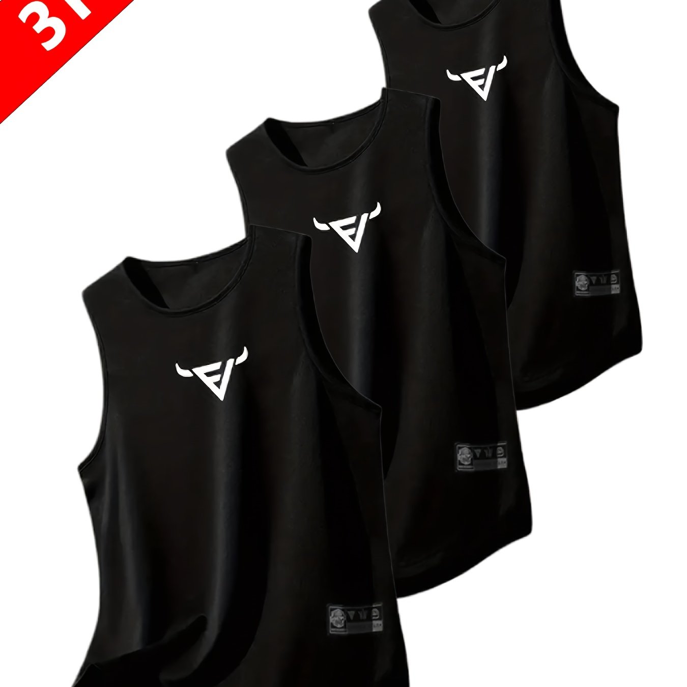 Conjunto com 3 Regatas Esportivas Masculinas – Sem Mangas, Respiráveis e de Secagem Rápida