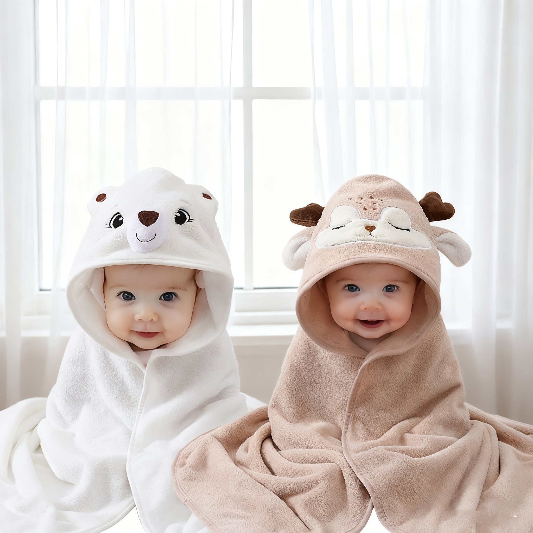 Conjunto de 2 Toalhas de Banho Macias para Bebês.