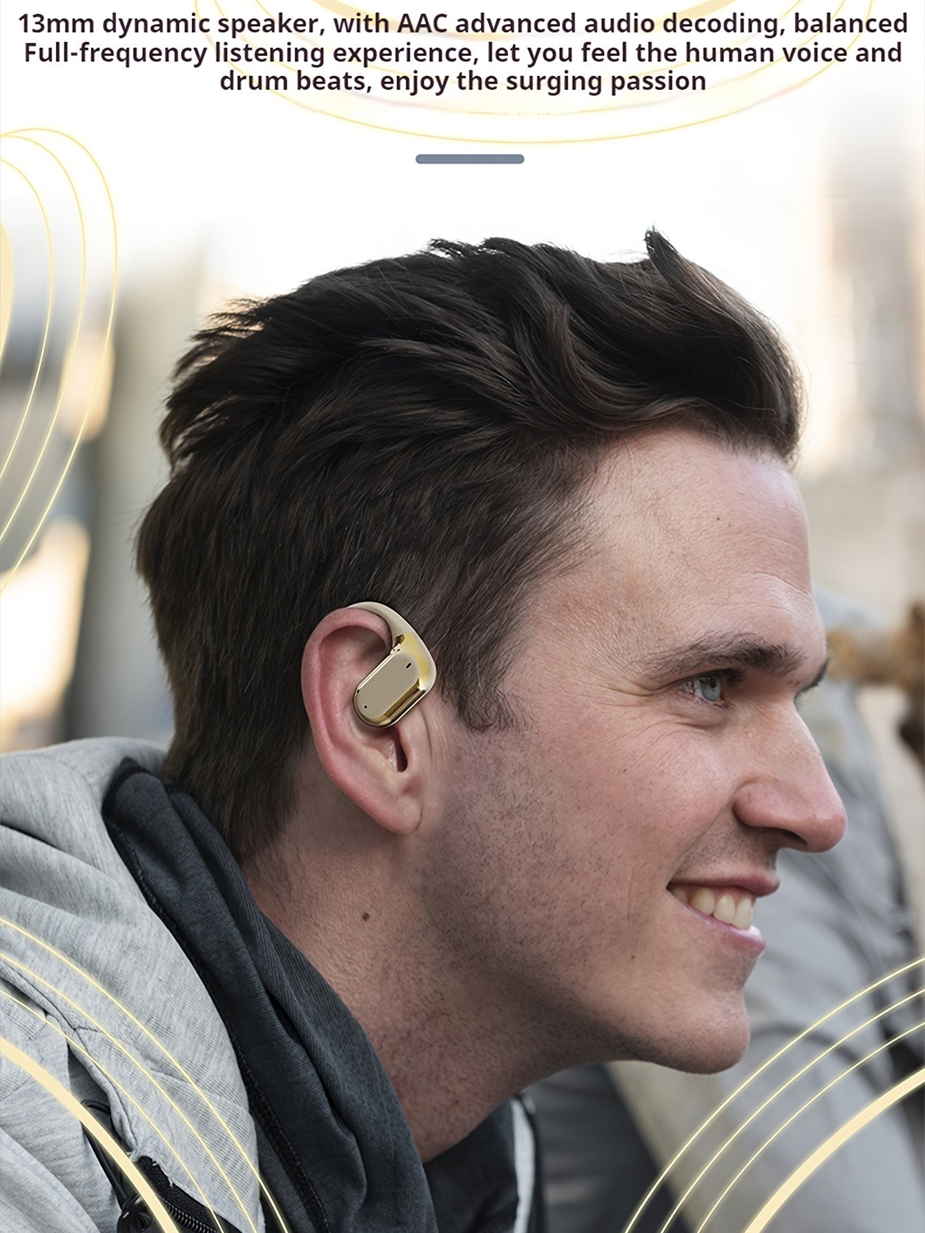 Novo fone de ouvido sem fio Senyang True Wireless On-ear para música, graves Hi-Fi, som estéreo 9D, chamadas em HD, compatível com Android e iPhone, fones de ouvido esportivos, fones de ouvido inteligentes