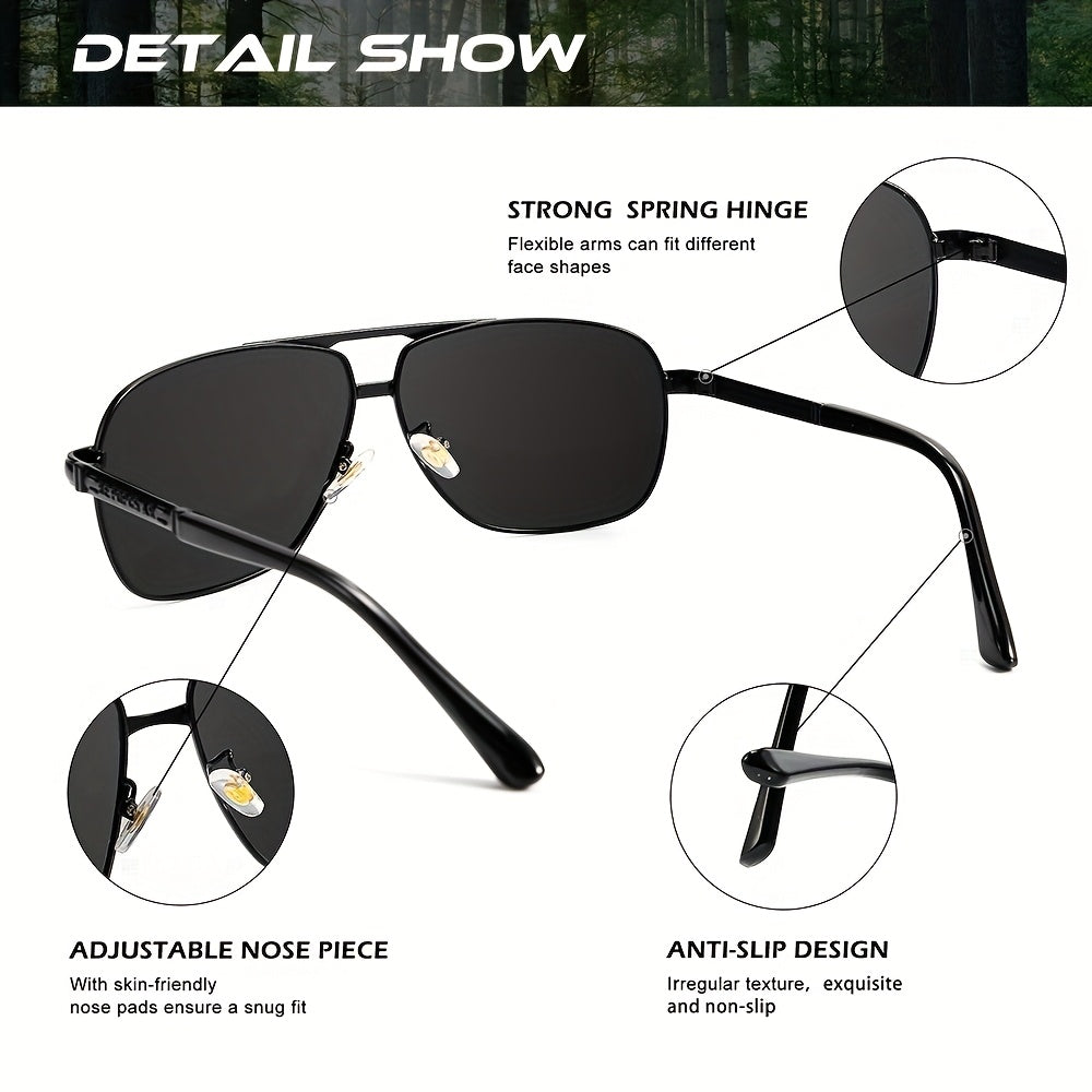 Clássico e Moderno com Óculos Polarizados, Estojo e Pano de Limpeza, Armações Estilosas, Ótica de Alta Qualidade