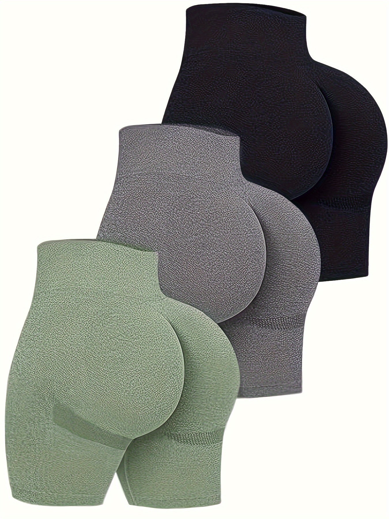 Conjunto de 3 Shorts Ciclistas Sem Costura em Cor Sólida