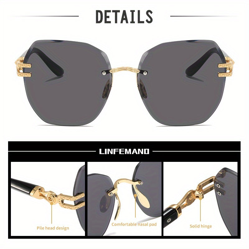 LINFEMAND Óculos leves, geométricos e sem armação