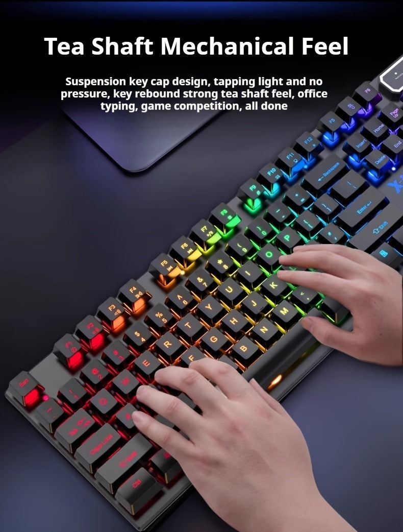 Teclado Gamer com Fio Silencioso EWEADN com 104 Tecla