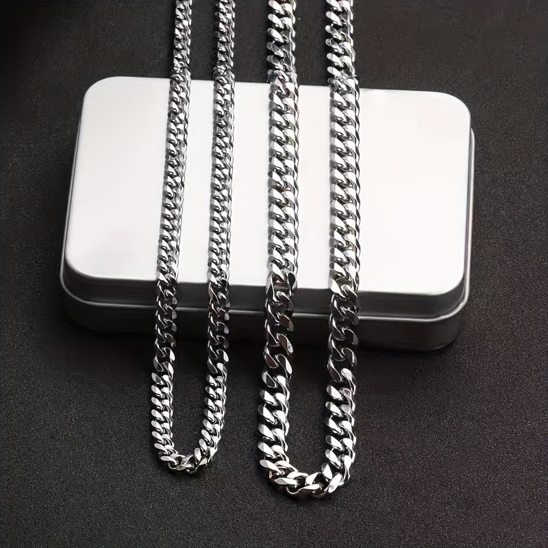 Colar de aço inoxidável polido de 6 lados