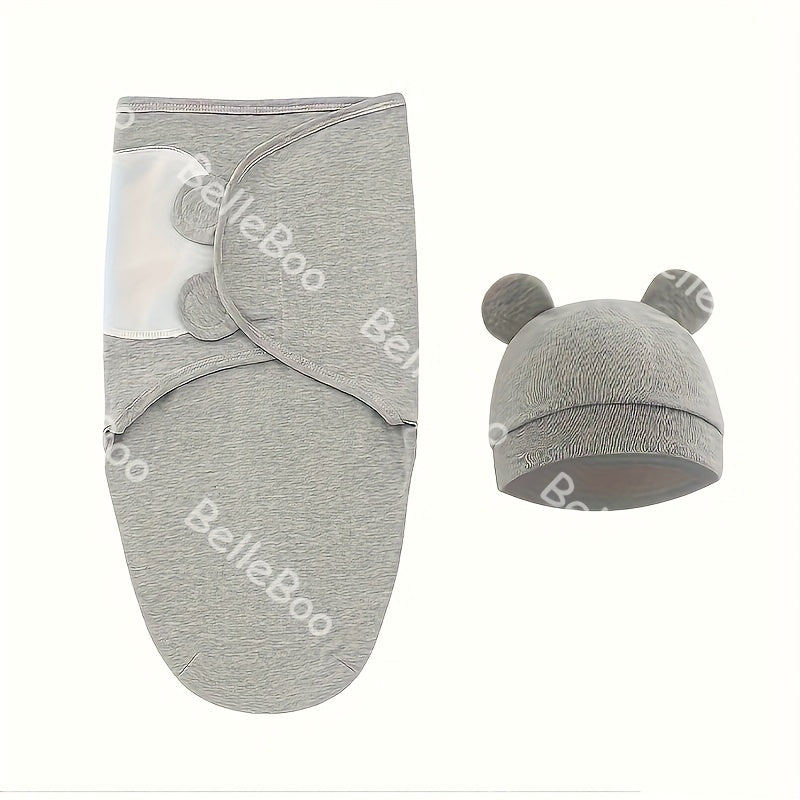 Conjunto de 2 peças para bebê com touca