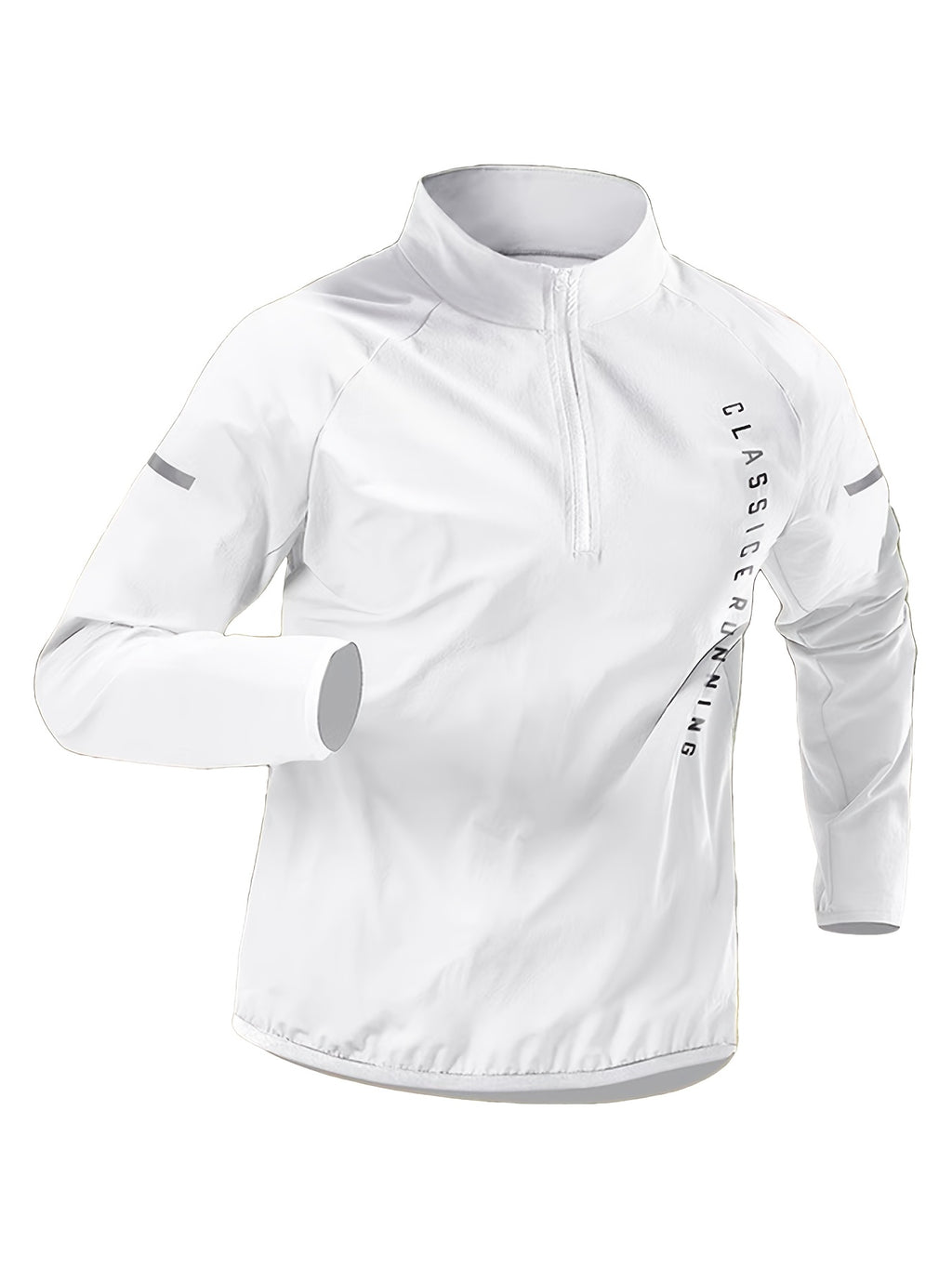 Camiseta Esportiva Masculina de Manga Comprida com Meio Zíper