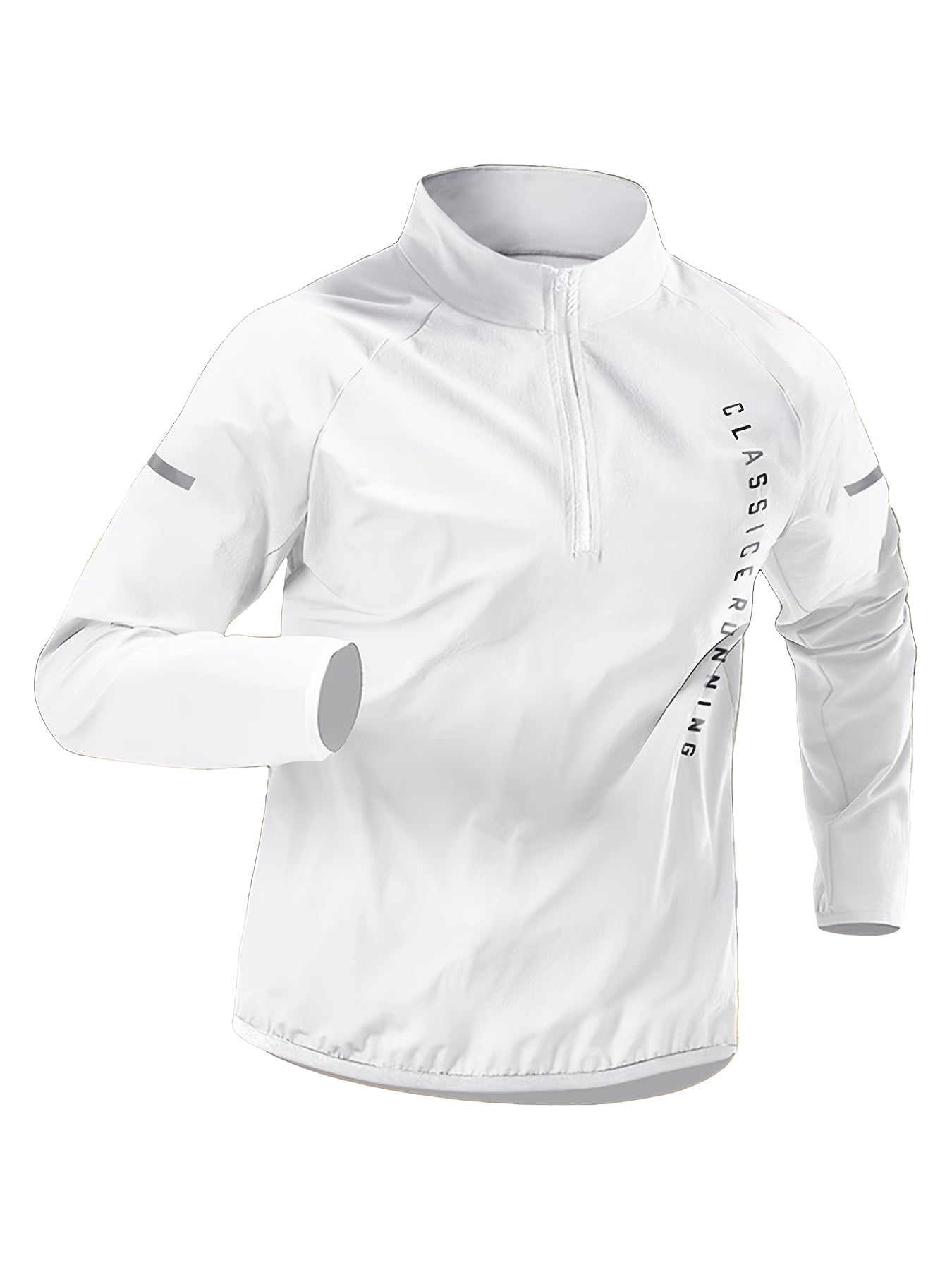 Camiseta Esportiva Masculina de Manga Comprida com Meio Zíper