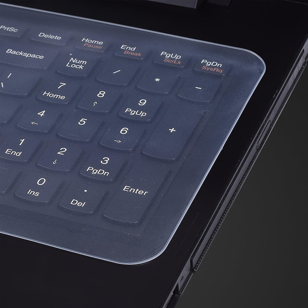 Película protetora universal de silicone transparente, compatível com a maioria dos notebooks de 12 a 17 polegadas disponíveis no mercado.