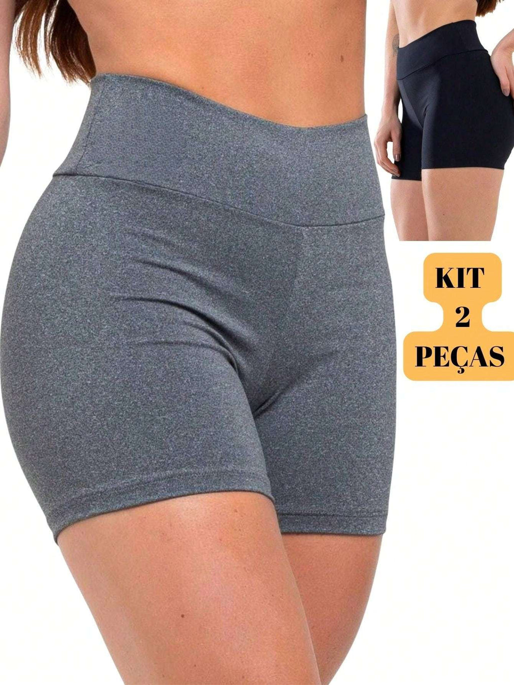 Conjunto com 2 shorts de cintura alta