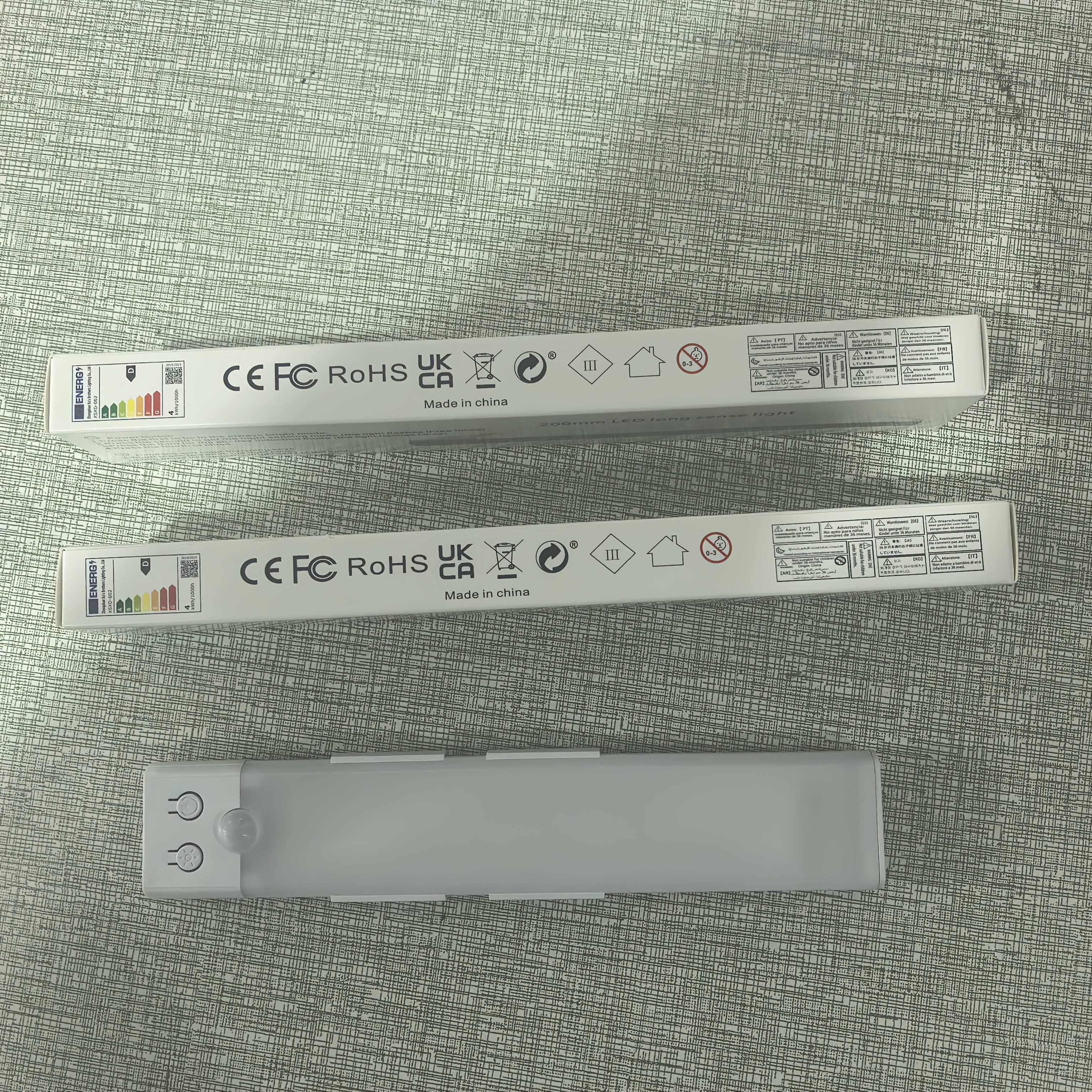 Conjunto de 2 luminárias inteligentes LED recarregáveis via USB com sensor de movimento