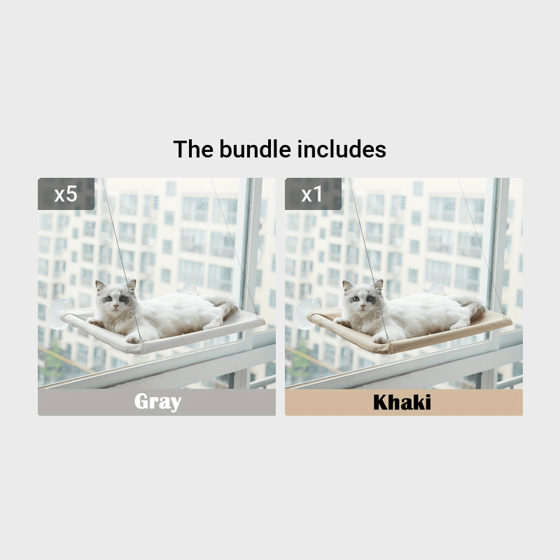 Poleiro de janela confortável para gatos - Cama tipo rede aconchegante para gatos, montada na janela.