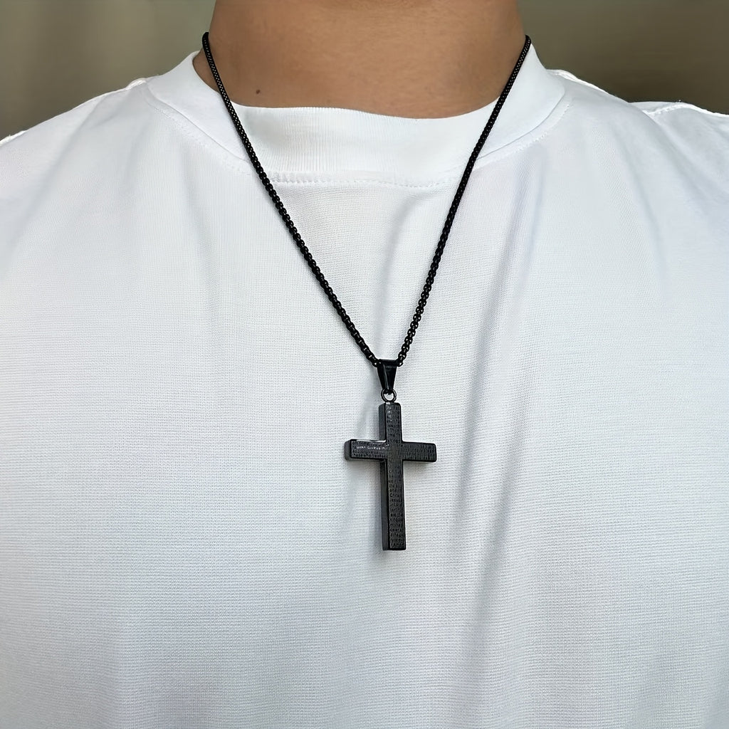 Colar com pingente de cruz em aço inoxidável 304 de alta qualidade e hipoalergênico | Banhado a ouro 18K