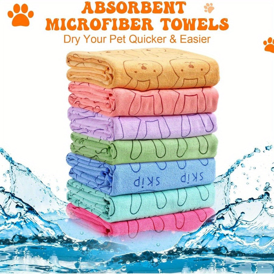 Toalha de microfibra de secagem rápida (1 unidade), ideal para animais de estimação de pequeno porte, como gatos e cachorros.