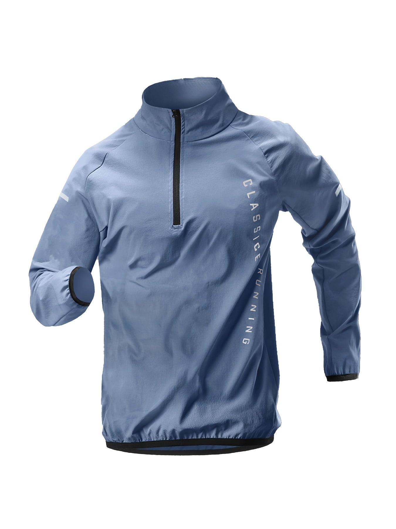 Camiseta Esportiva Masculina de Manga Comprida com Meio Zíper