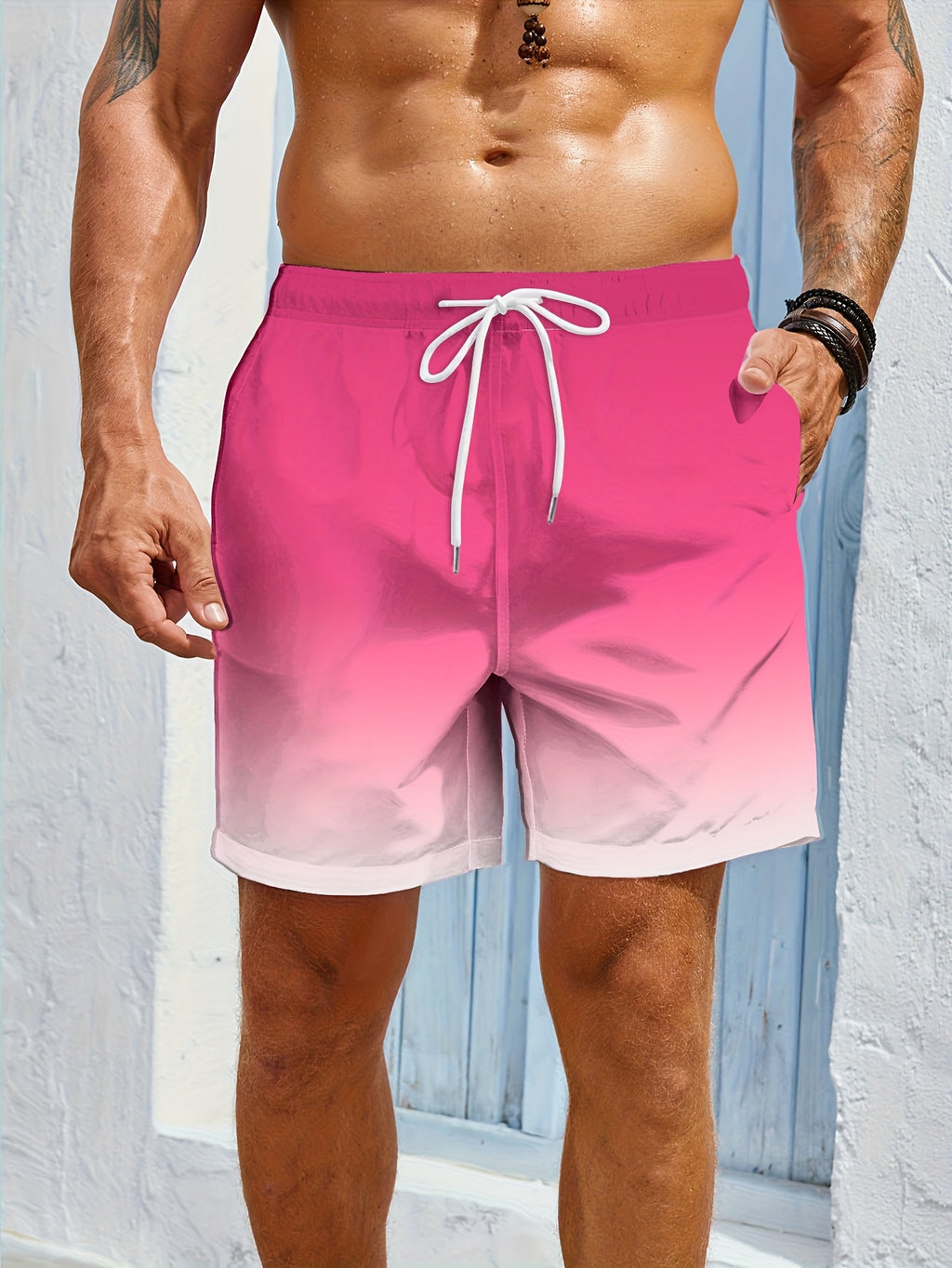 Calções Desportivos Masculinos Casuais e Elegantes – Estampa Degradê