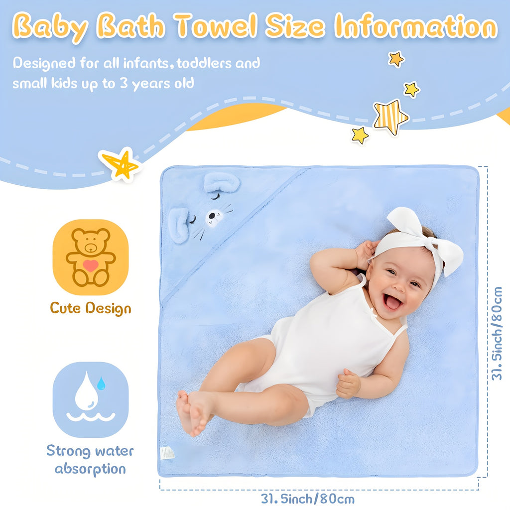 Conjunto de 2 Toalhas de Banho Macias para Bebês.