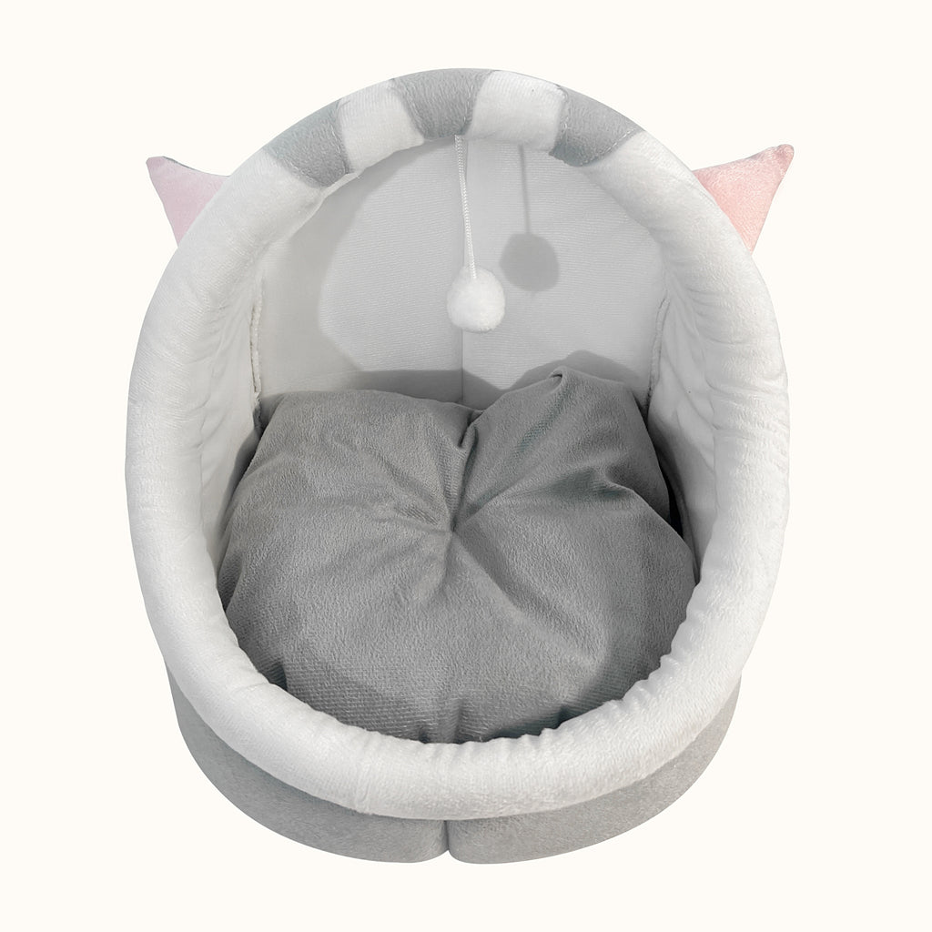 Caminha fofa para gatos, tapete macio para gatinhos, casinha confortável para gatos, cesta respirável para gatos dormirem, adequada para gatos de grande, médio e pequeno porte, para uso durante todo o ano.