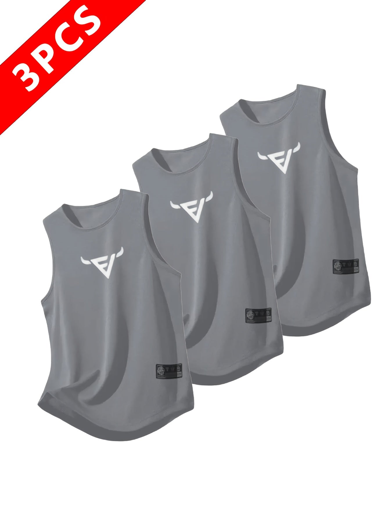 Conjunto com 3 Regatas Esportivas Masculinas – Sem Mangas, Respiráveis e de Secagem Rápida