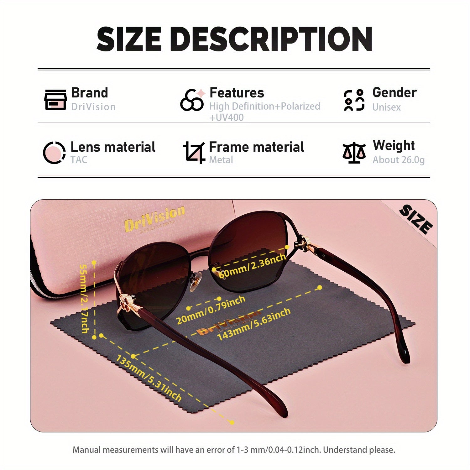 Óculos de sol unissex DriVision