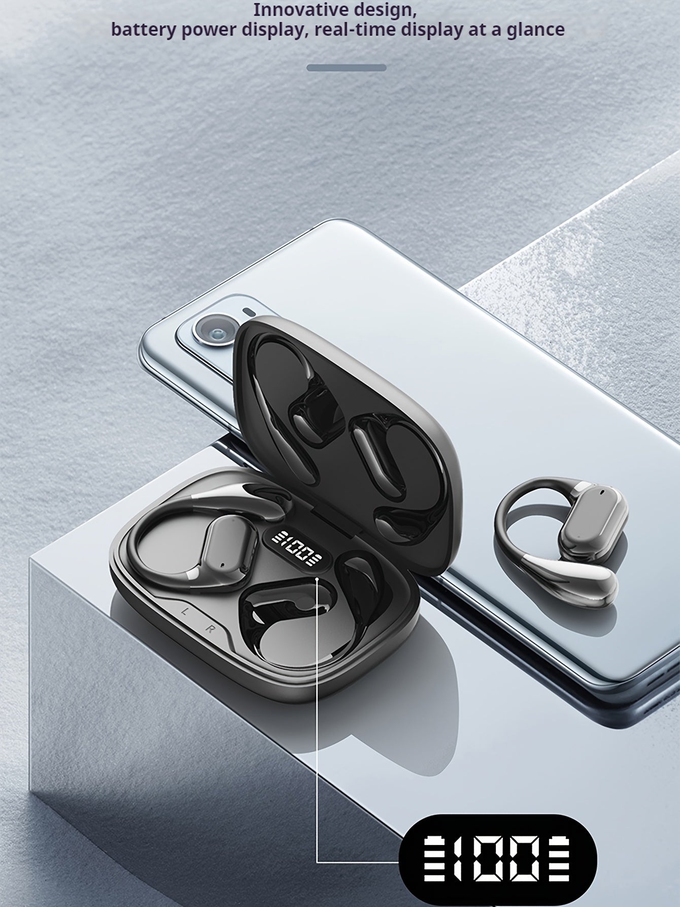 Novo fone de ouvido sem fio Senyang True Wireless On-ear para música, graves Hi-Fi, som estéreo 9D, chamadas em HD, compatível com Android e iPhone, fones de ouvido esportivos, fones de ouvido inteligentes