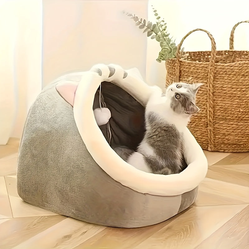 Caminha fofa para gatos, tapete macio para gatinhos, casinha confortável para gatos, cesta respirável para gatos dormirem, adequada para gatos de grande, médio e pequeno porte, para uso durante todo o ano.