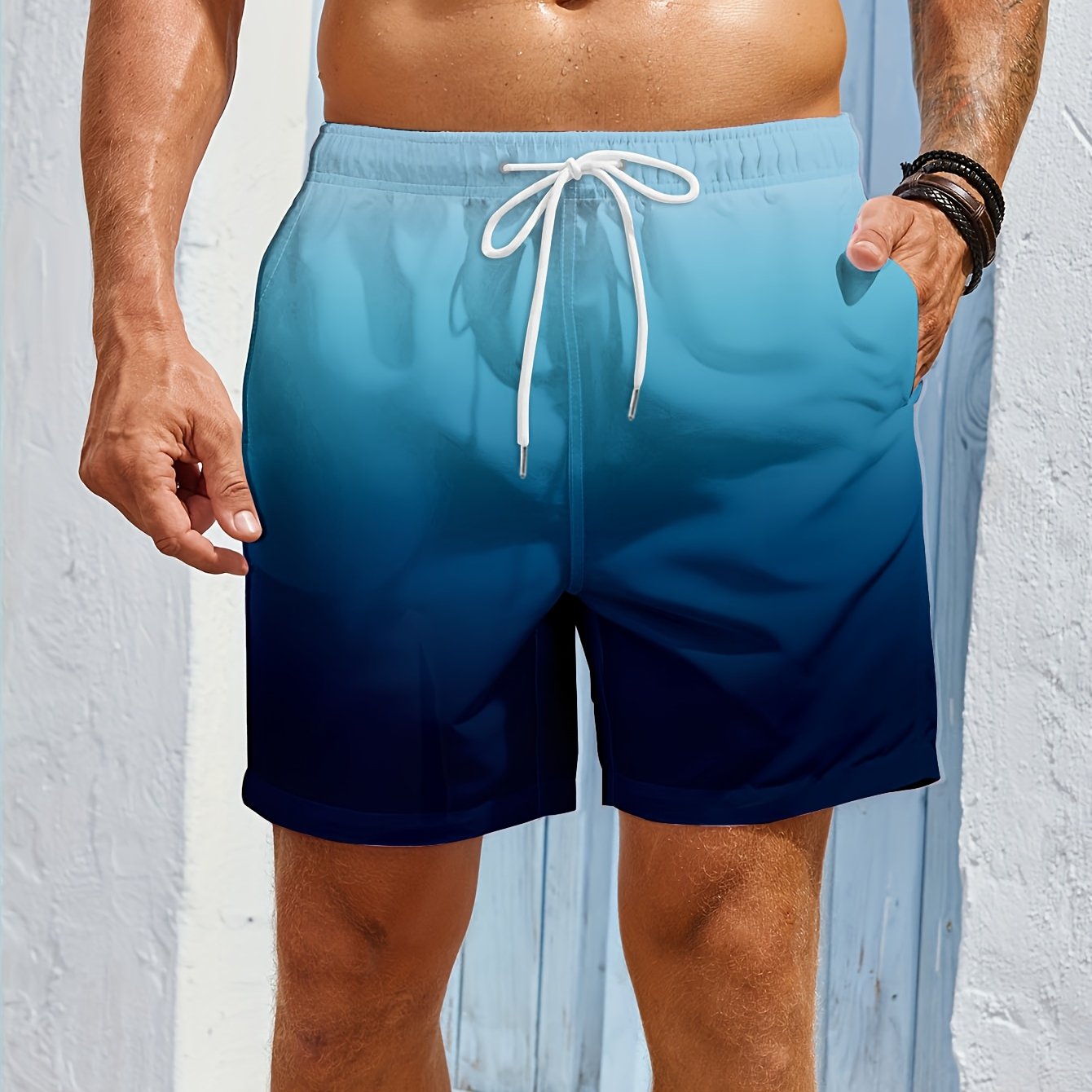 Calções Desportivos Masculinos Casuais e Elegantes – Estampa Degradê