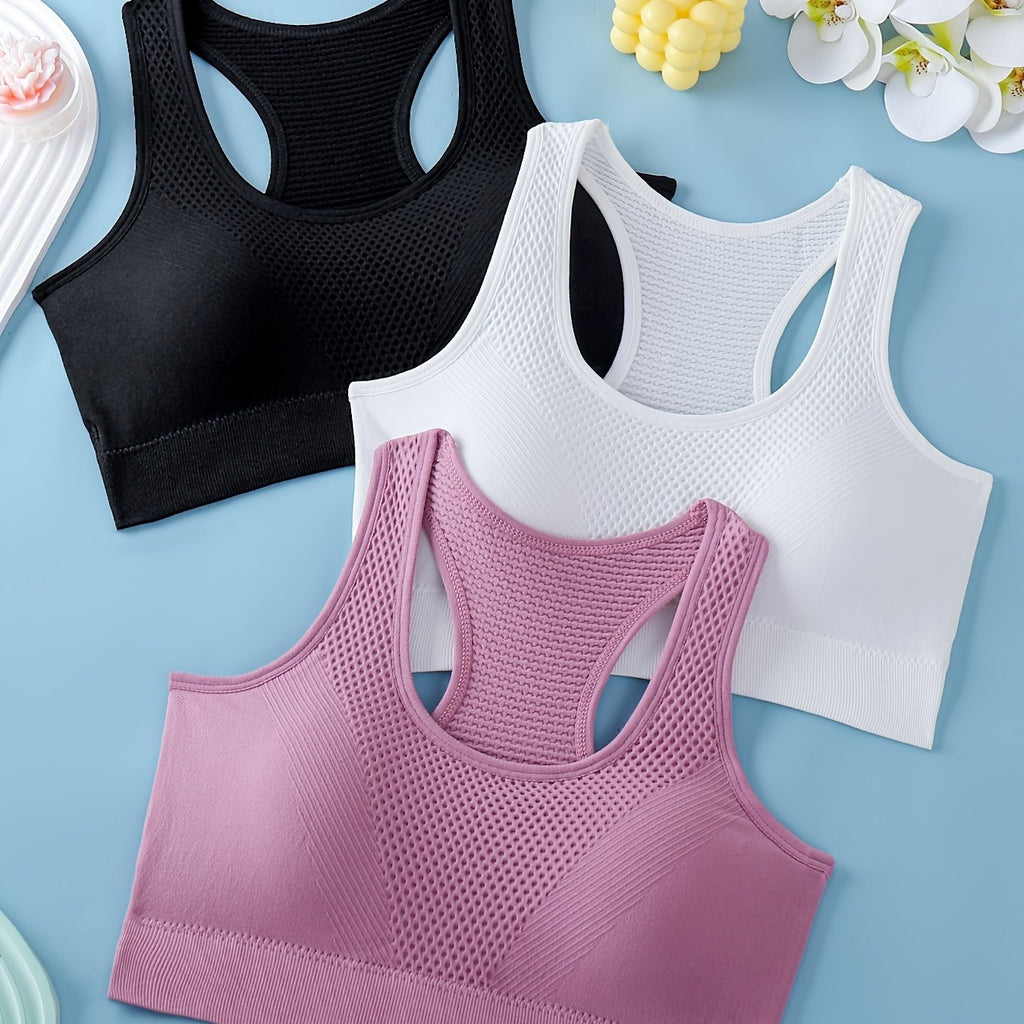 Conjunto de 3 tops esportivos femininos