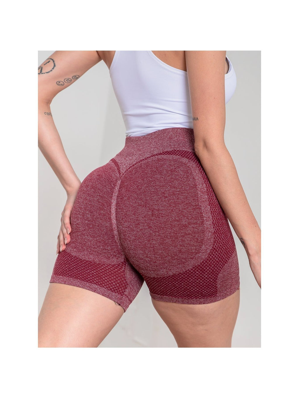 Shorts de ginástica femininos de cintura alta com compressão que levantam o bumbum