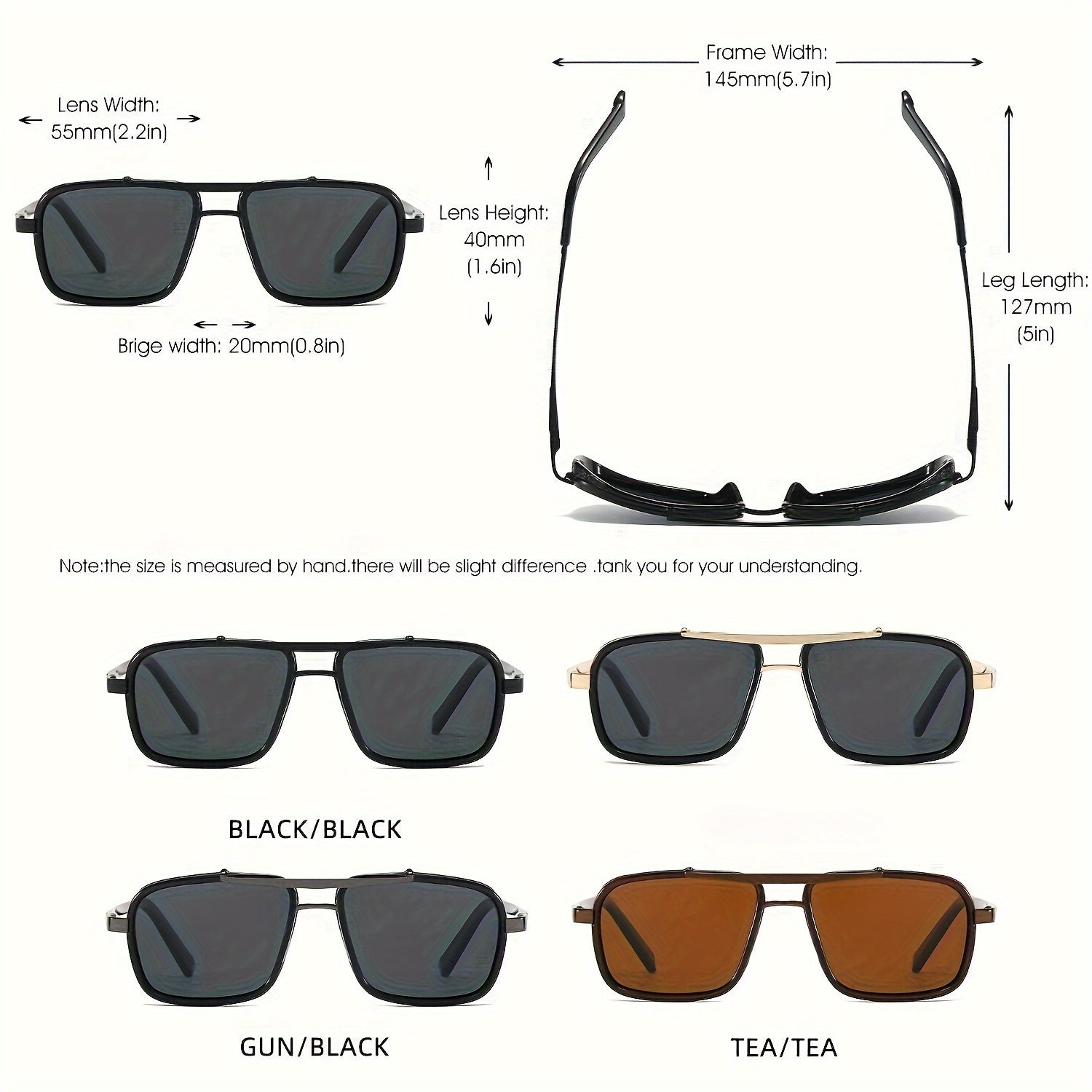 Óculos de Sol Masculinos RENEKTON com Lentes Polarizadas - Armação Quadrada - Aço Inoxidável, Lentes TAC - Inclui Estojo Preto Elegante, Renekton