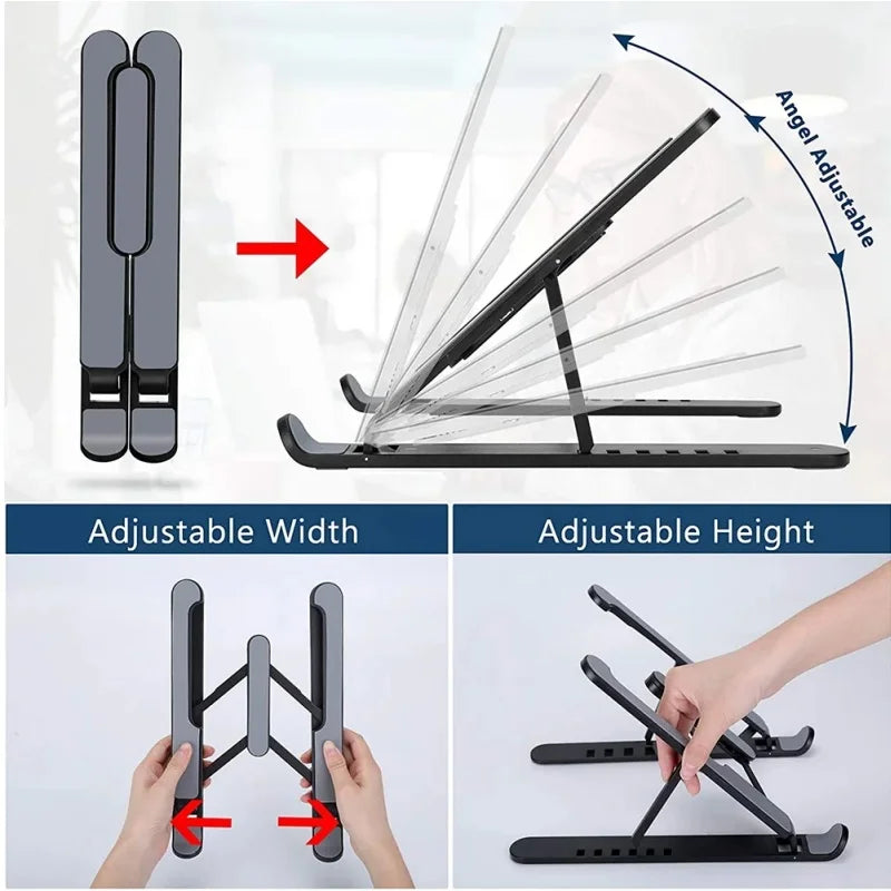 Suporte universal para laptop, com ângulo ajustável, estável, portátil e dobrável