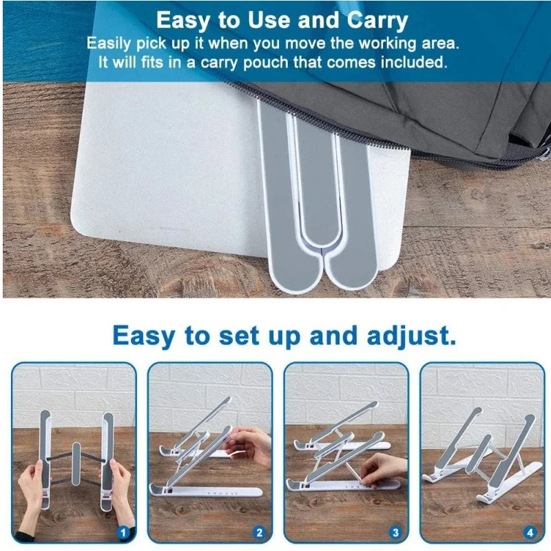 Suporte universal para laptop, com ângulo ajustável, estável, portátil e dobrável