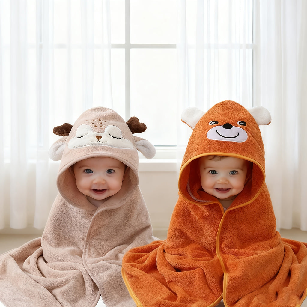 Conjunto de 2 Toalhas de Banho Macias para Bebês.