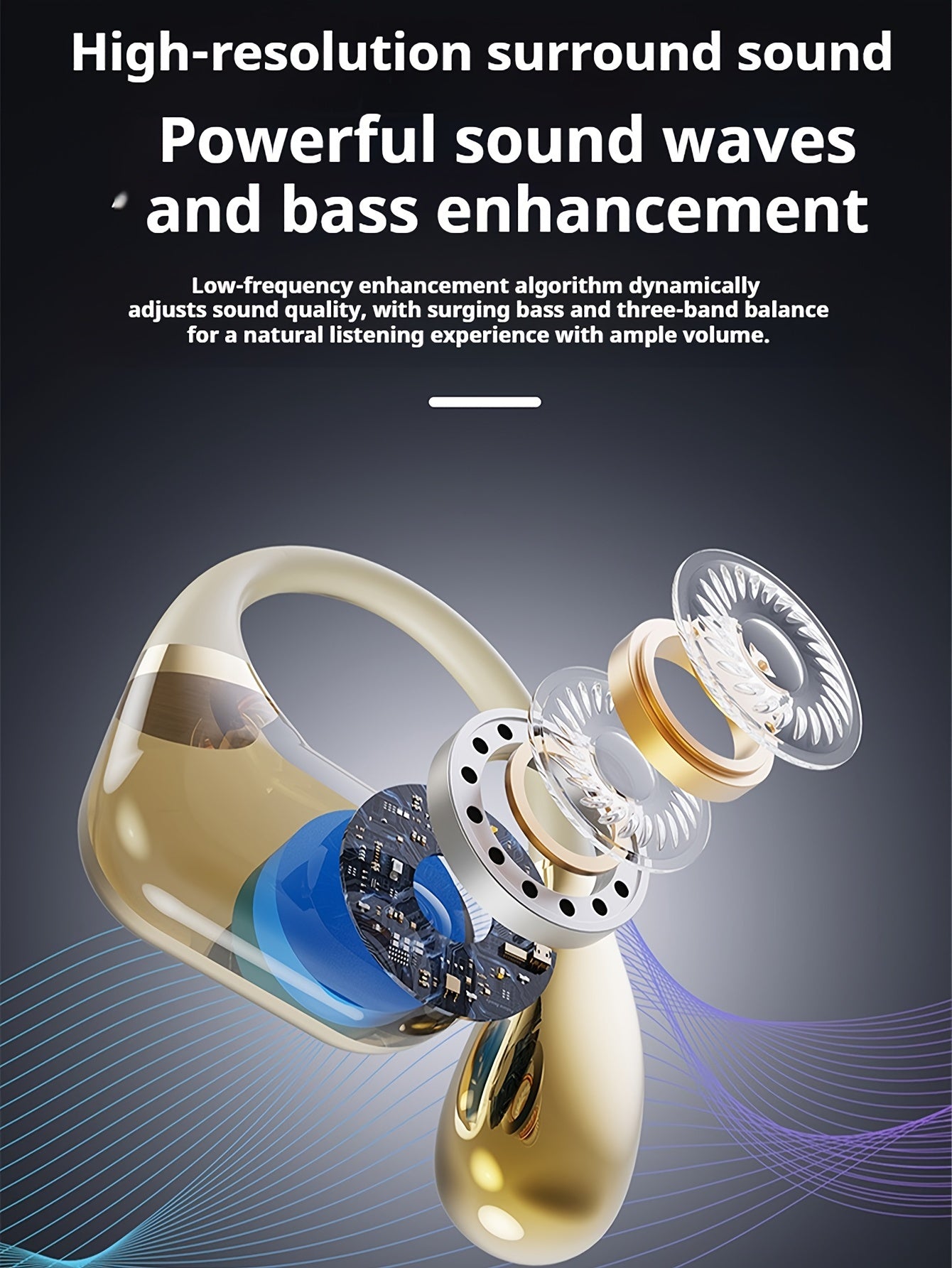 Novo fone de ouvido sem fio Senyang True Wireless On-ear para música, graves Hi-Fi, som estéreo 9D, chamadas em HD, compatível com Android e iPhone, fones de ouvido esportivos, fones de ouvido inteligentes