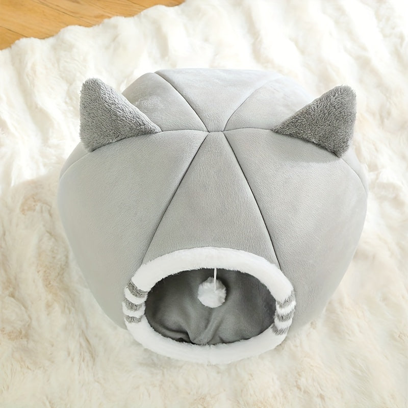 Cama para gatos de interior, casinha lavável à máquina com tapete macio, ideal para todas as raças de gatos, perfeita para um sono profundo.