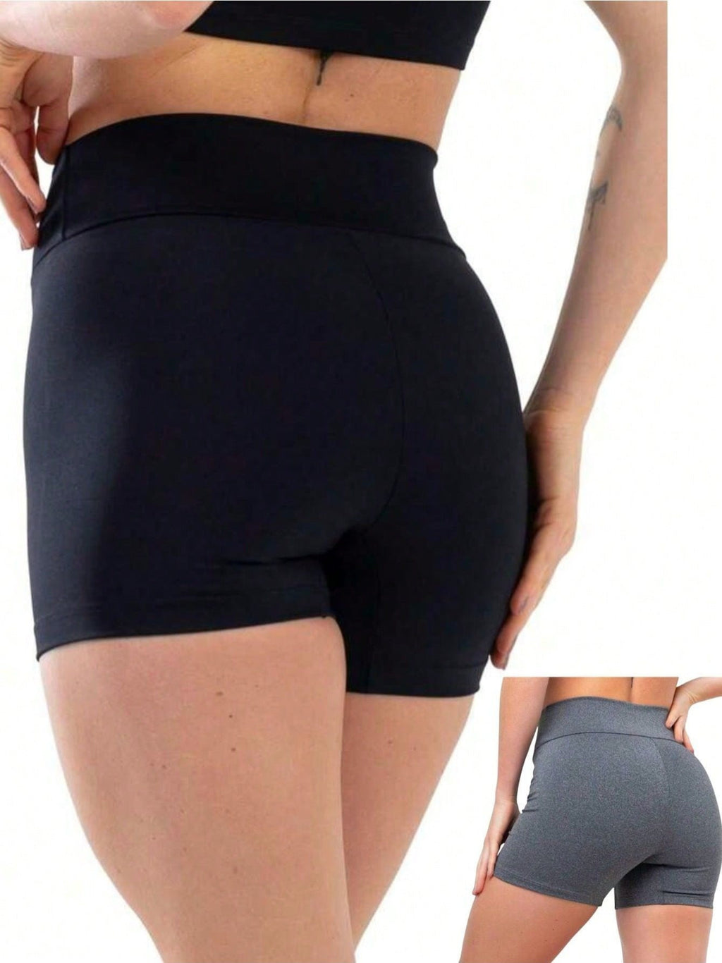 Conjunto com 2 shorts de cintura alta