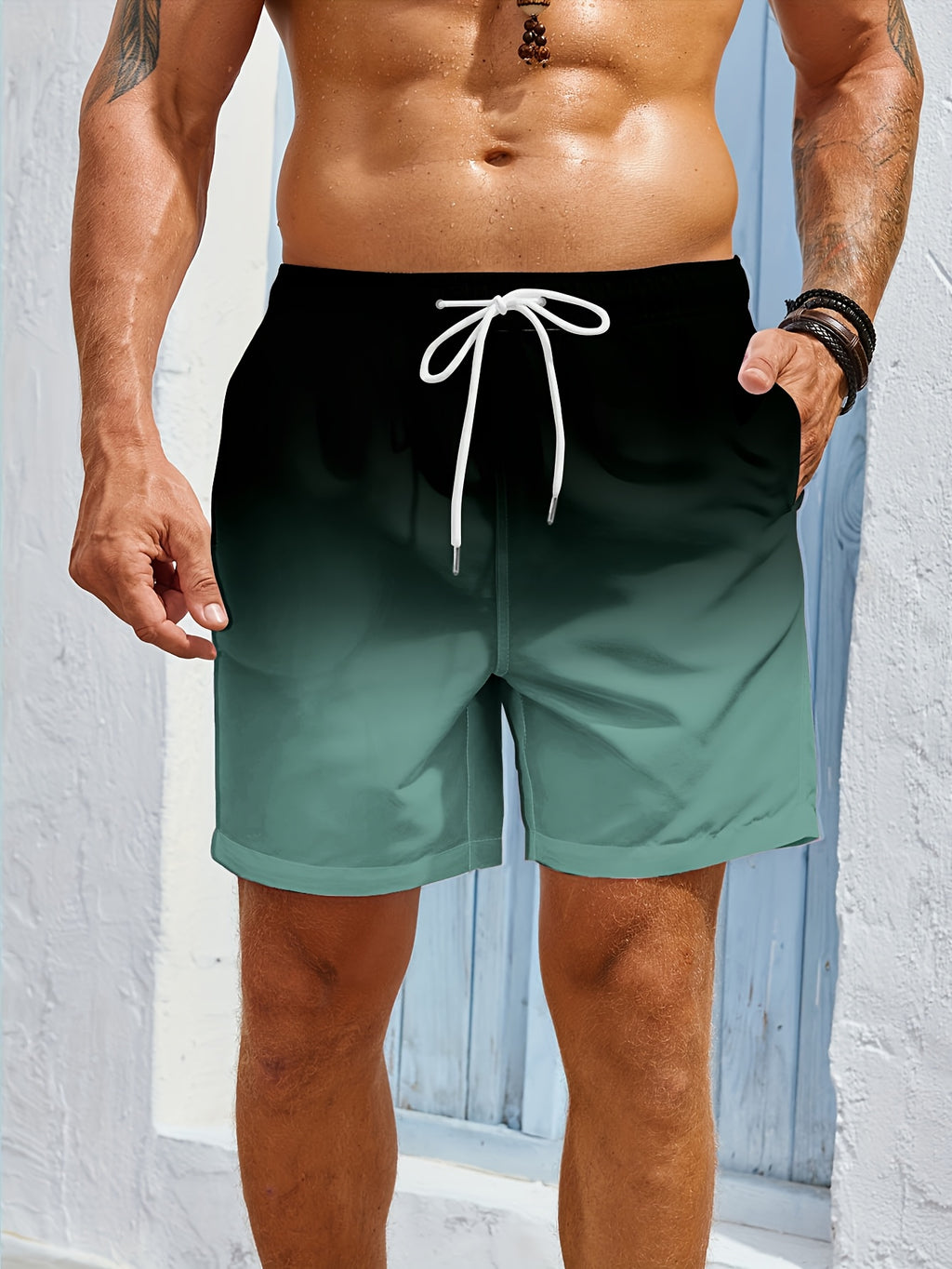 Calções Desportivos Masculinos Casuais e Elegantes – Estampa Degradê