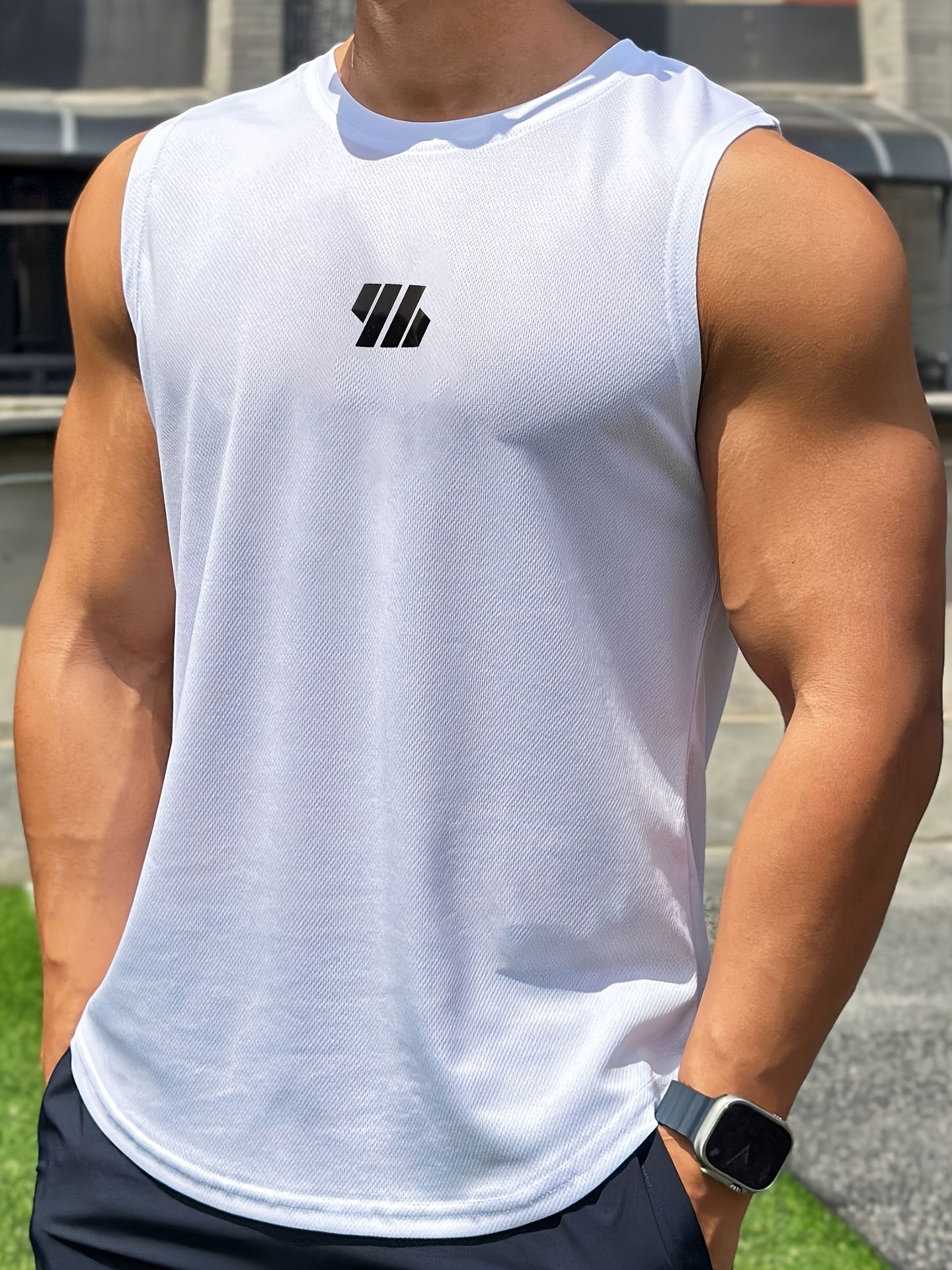 Regata esportiva masculina de verão, respirável e com estampa em tela.