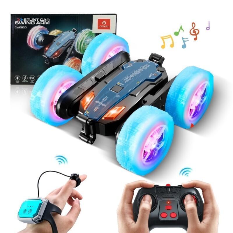 Carro de Acrobacias com Controle Remoto – Controle Duplo, 360°, Luzes