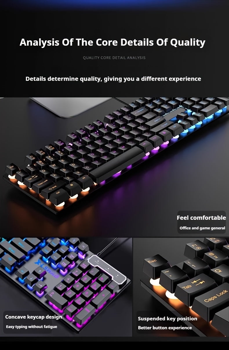 Teclado Gamer com Fio Silencioso EWEADN com 104 Tecla
