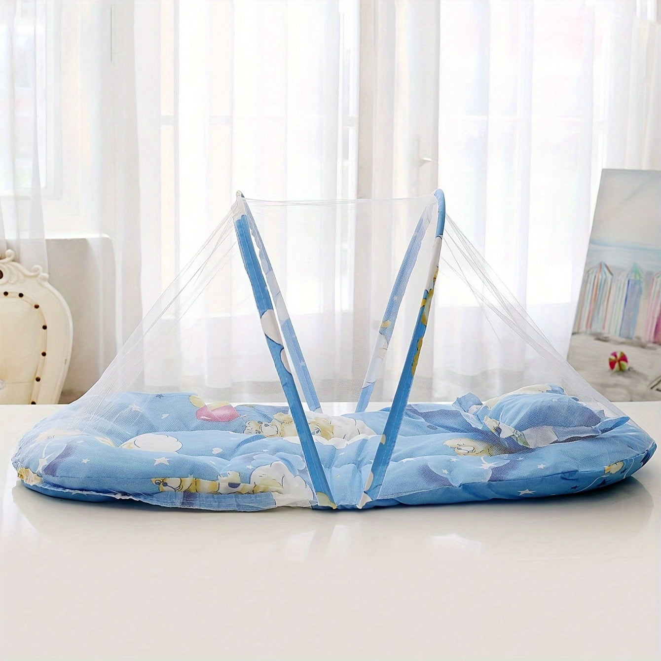 Mosquiteiro Antiqueda para Bebê | Dobrável, Sem Necessidade de Montagem