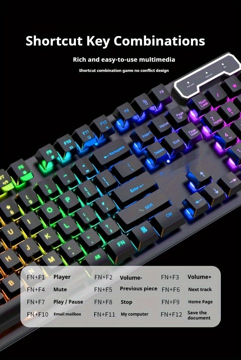 Teclado Gamer com Fio Silencioso EWEADN com 104 Tecla