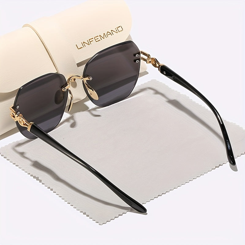 LINFEMAND Óculos leves, geométricos e sem armação