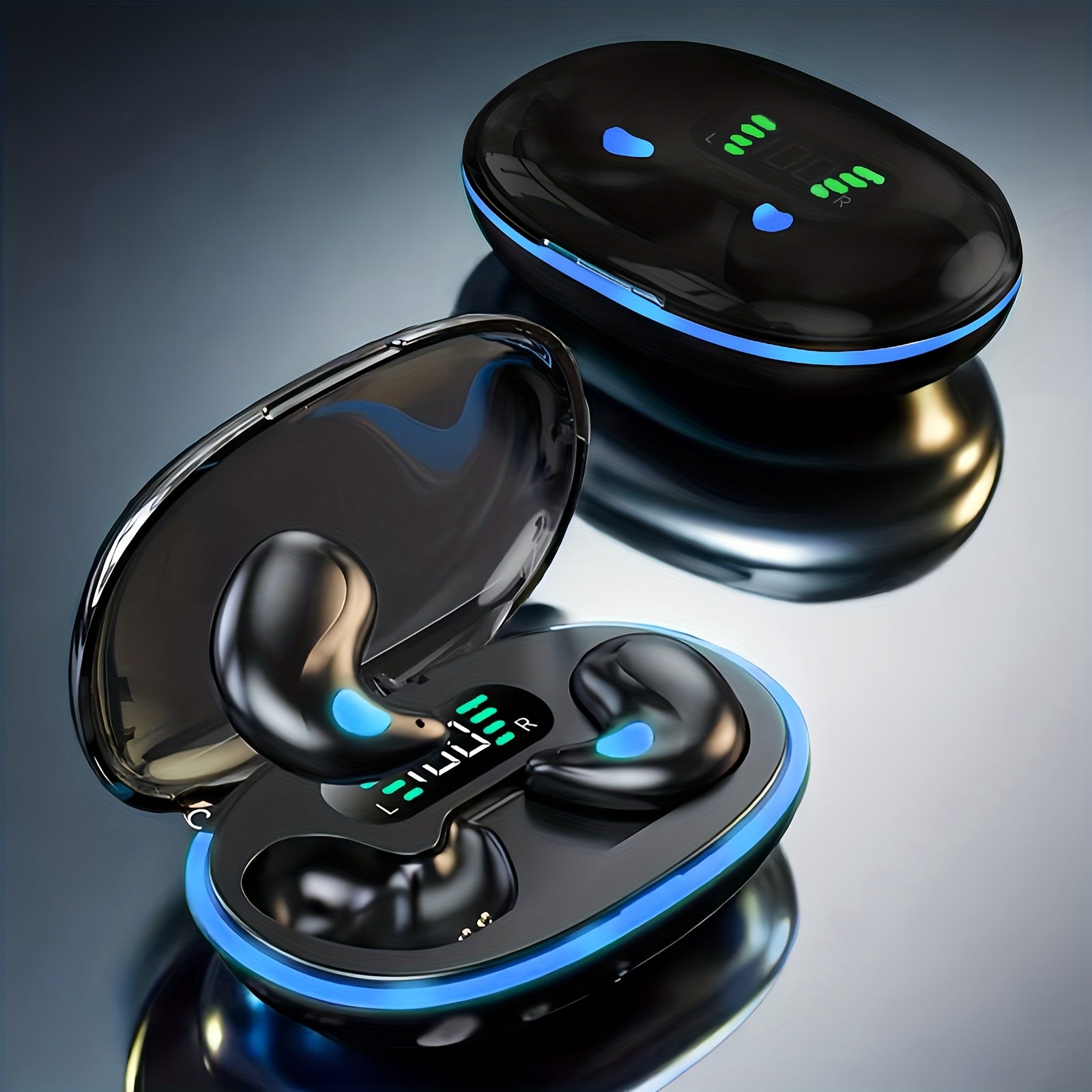 Fones de ouvido intra-auriculares sem fio True Wireless.