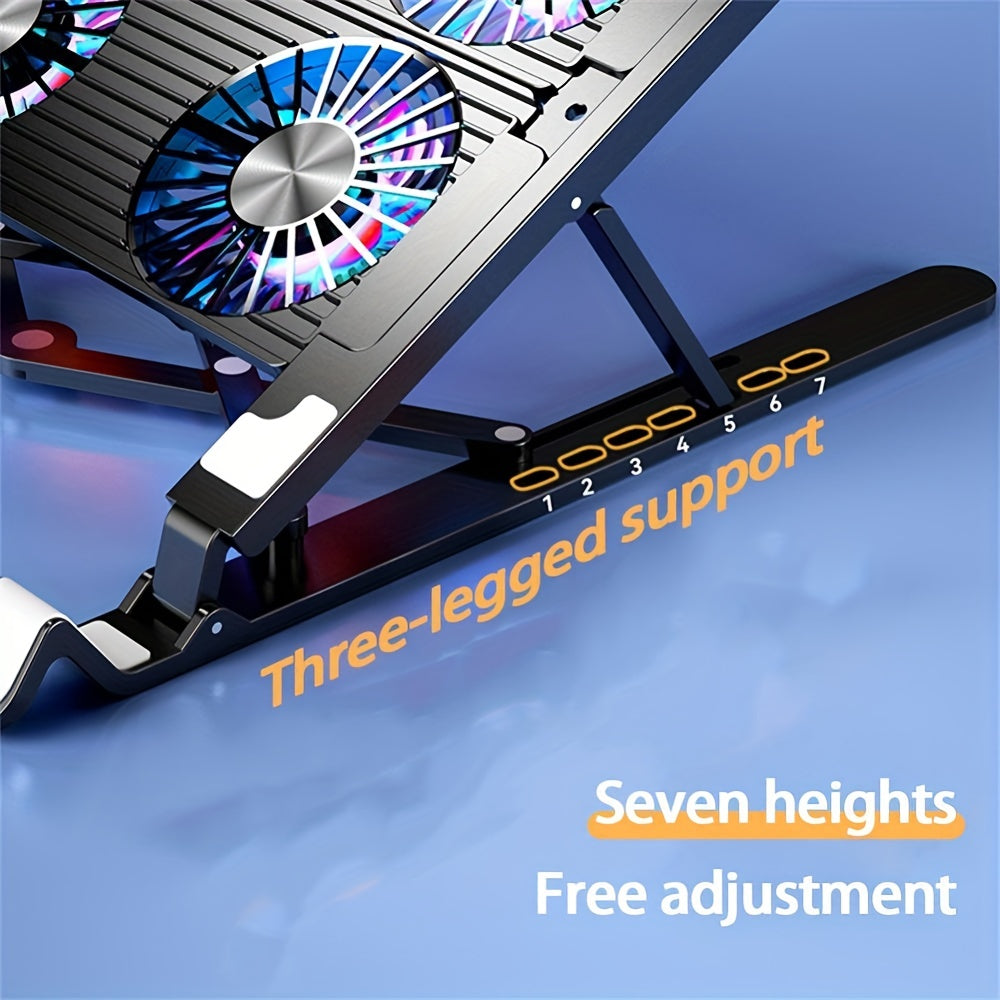 Suporte dobrável para laptop com cooler, compatível com laptops de 11 a 17,3 polegadas