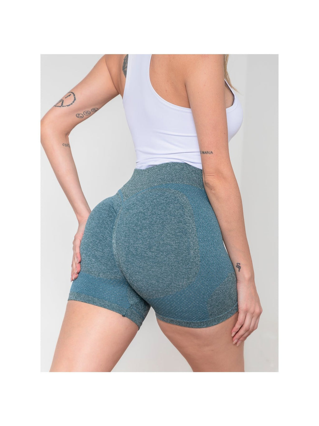 Shorts de ginástica femininos de cintura alta com compressão que levantam o bumbum